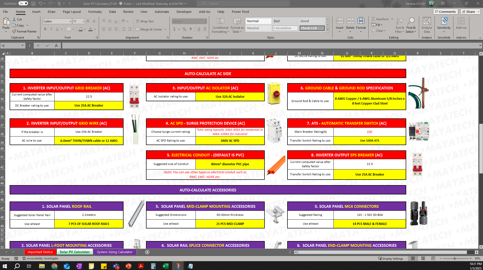 ULTIMATE SOLAR PV EXCEL CALCULATOR - Image 4
