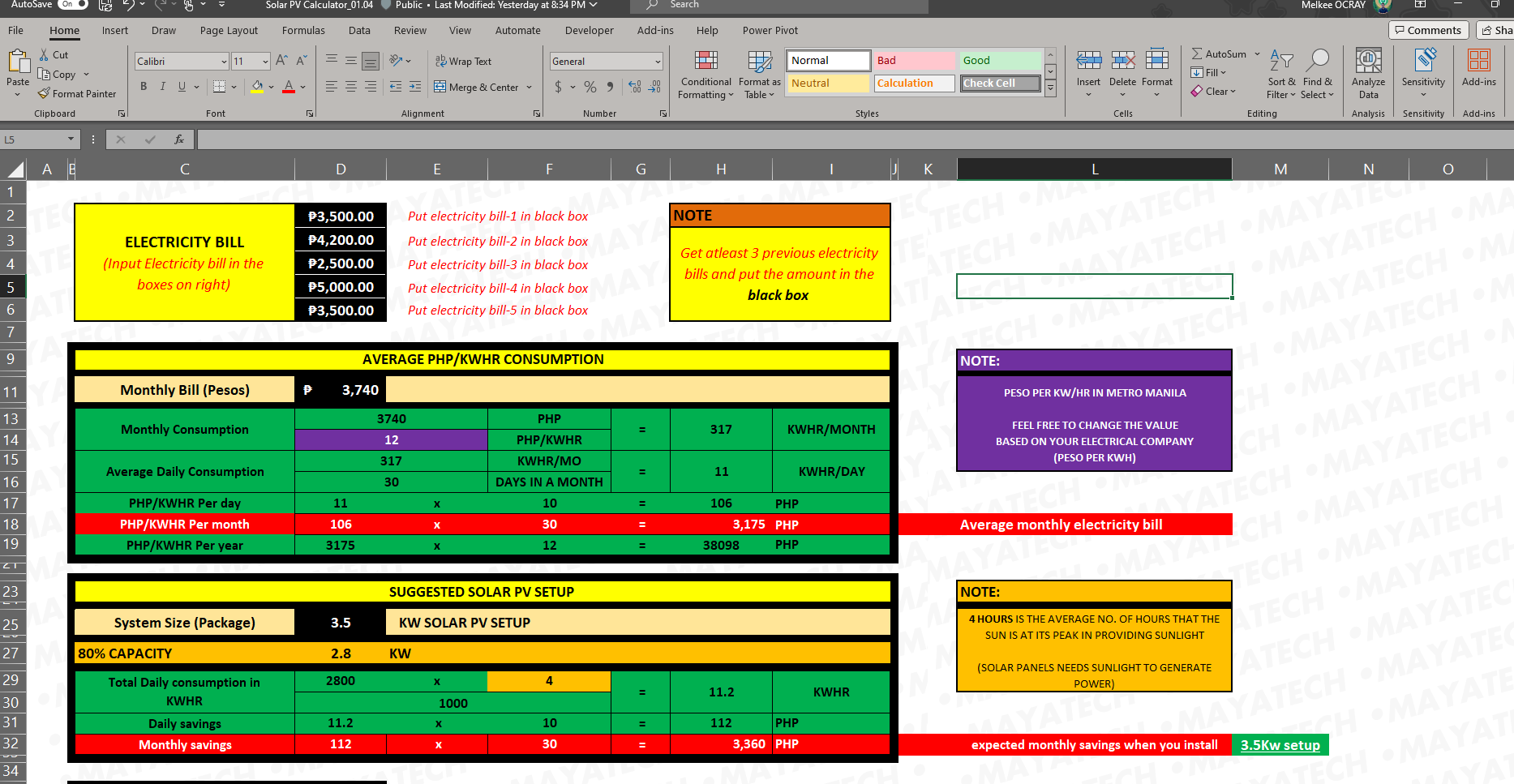 ULTIMATE SOLAR PV EXCEL CALCULATOR - Image 7
